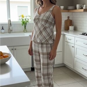 Made In Italy Woman’s ALL IN ALL linen Sleeveless Top & Pants Set Designer